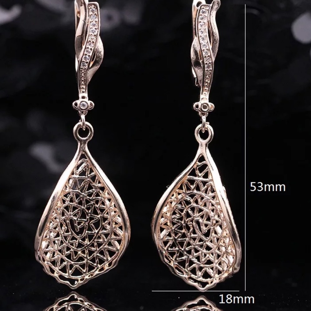 Gold Plated Earrings CZ - Picture 3 of 5